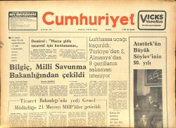 Cumhuriyet Gazetesi 15 Ekim 1977 - Atatürk'ün Büyük Söylevinin 50. Yılı - İstanbul'da Son Yılların En Büyük Banka Soygununda 980 Bin Lira Çalındı GZ143131 - 1