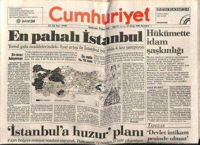 Cumhuriyet Gazetesi 15 Ekim 1990 - Hükümette İdam Şaşkınlığı GZ55529 - 1