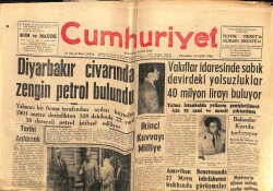 Cumhuriyet Gazetesi 15 Eylül 1960 - Diyarbakırda Zengin Petrol Bulundu GZ103207 - 1