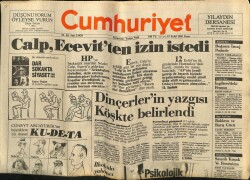 Cumhuriyet Gazetesi 15 Eylül 1985 - Calp , Ecevitten İzin İstedi GZ60755 - 2