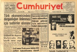 Cumhuriyet Gazetesi 15 Haziran 1964 - Türk Ekonomisindeki Durgunluğun Önlenmesi İçin Tedbirler Alınıyor GZ160373 - Gökçekoleksiyon