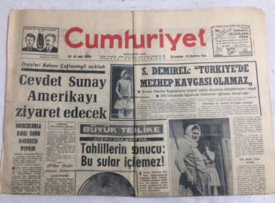 Cumhuriyet Gazetesi 15 Haziran 1966 - Cevdet Sunay Amerikayı Ziyaret Edecek - GZ19177 - 1