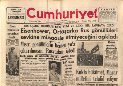Cumhuriyet Gazetesi 15 Kasım 1956 - Irakı Bağdad Paktından Ayırmak İstiyorlar GZ85182 - 1