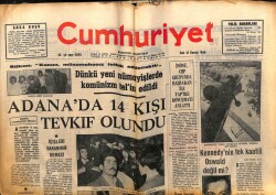 Cumhuriyet Gazetesi 15 Kasım 1966 - Adanada 14 Kişi Tevkif Olundu GZ103138 - 2