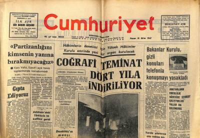 Cumhuriyet Gazetesi 15 Kasım 1967 - Coğrafi Teminat Dört Yıla İndiriliyor GZ59086 - 1