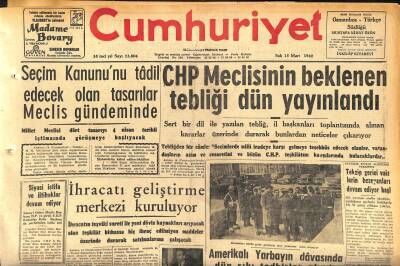 Cumhuriyet Gazetesi 15 Mart 1960 - Antalya , Elizabeth Tayloru Bekliyor - CHP Meclisinin Beklenen Tebliği Dün Yayınlandı GZ120013 - 1