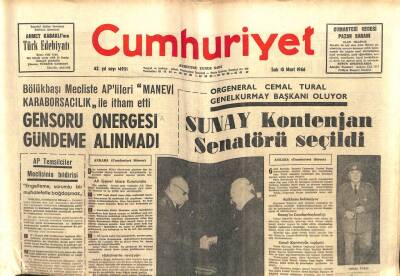 Cumhuriyet Gazetesi 15 Mart 1966 - Fındık,Fıstık Karşılığında Boğaza Köprü GZ103188 - 1
