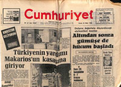 Cumhuriyet Gazetesi 15 Mart 1968 - De Gaulle Ekim Ayında Türkiyeyi Ziyaret Edecek GZ80350 - 1