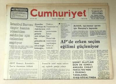 Cumhuriyet Gazetesi 15 Mart 1977 GZ660 - 2
