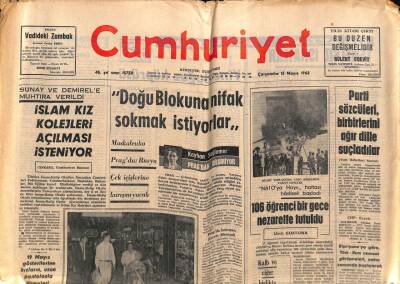 Cumhuriyet Gazetesi 15 Mayıs 1968 - Doğu Blokuna Nifak Sokmak İstiyorlar GZ84952 - 1