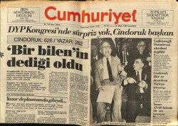 Cumhuriyet Gazetesi 15 Mayıs 1985 - DYP Kongresinde Sürpriz Yok , Cindoruk Başkan GZ62167 - 1