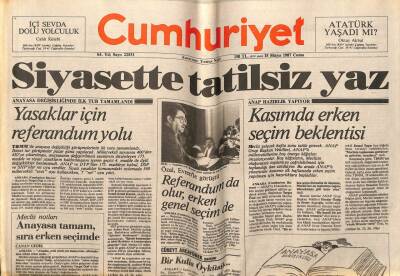 Cumhuriyet Gazetesi 15 Mayıs 1987 - Siyasette Tatilsiz Yaz GZ55510 - 1