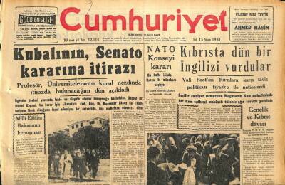 Cumhuriyet Gazetesi 15 Nisan 1958 - Süreyya , Amerika Yolunda - Kubalının , Senato Kararına İtirazı GZ120510 - 1