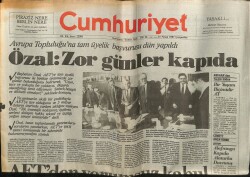 Cumhuriyet Gazetesi 15 Nisan 1987 - Özal Zor Günler Kapıda GZ61277 - 1