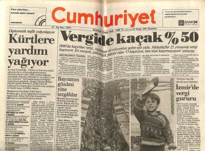 Cumhuriyet Gazetesi 15 Nisan 1991 - Kürtlere Yardım Yağıyor GZ60899 - 1