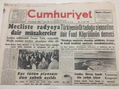 Cumhuriyet Gazetesi 15 Ocak 1952 - Mecliste Radyoya Dair Müzakereler GZ52742 - 1
