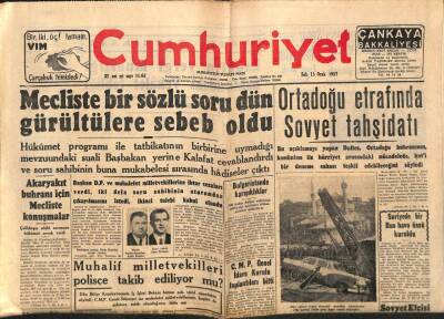Cumhuriyet Gazetesi 15 Ocak 1957 - Barselonada Tramvayları Boykot ! GZ85270 - 1