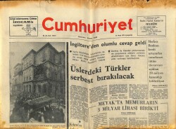 Cumhuriyet Gazetesi 15 Ocak 1975 - Üslerdeki Türkler Serbest Bırakılacak GZ62410 - 2