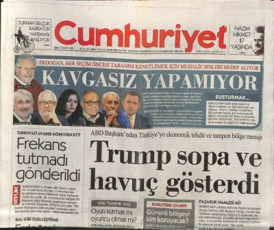 Cumhuriyet Gazetesi 15 Ocak 2019 - Zübeyde Hanım Mezarı Başında Anıldı - Trump Sopa Ve Havuç Gösterdi GZ94499 - 1