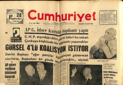 Cumhuriyet Gazetesi 15 Şubat 1965 - İnönü Briç Oynadı Ve Kaybetti GZ58987 - 1