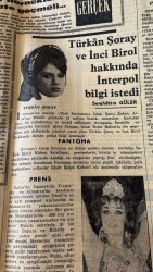 Cumhuriyet Gazetesi 15 Şubat 1967 - Türkan Şoray Ve İnci Birol Hakkında İnterpol Bilgi İstedi GZ96954 - 2