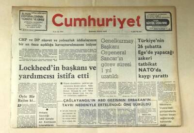 Cumhuriyet Gazetesi 15 Şubat 1976 GZ480 - 1