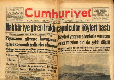 Cumhuriyet Gazetesi - 15 Temmuz 1962 - Hakkariye Giren Iraklılar Köyleri Bastı GZ99577 - 1