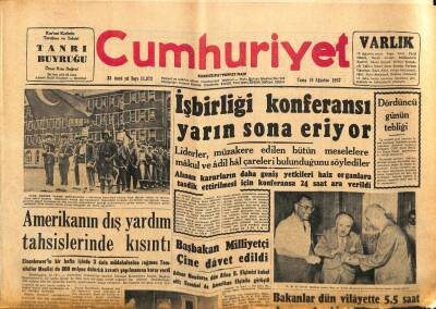 Cumhuriyet Gazetesi 16 Ağustos 1957 - Ankara Radyosu Normal Yayınlarına Başladı - Yunanlı Gazetecilerin İtirafları GZ96963 - 1