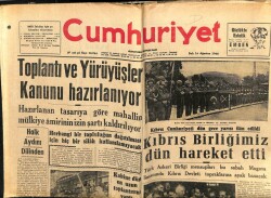 Cumhuriyet Gazetesi 16 Ağustos 1960 - Kıbrıs Birliğimiz Hareket Etti GZ103093 - 2