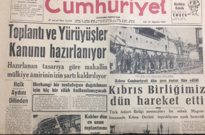Cumhuriyet Gazetesi 16 Ağustos 1960 - Toplantı Ve Yürüyüşler Kanunu Hazırlanıyor - GZ12077 - 1