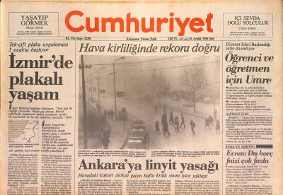 Cumhuriyet Gazetesi 16 Aralık 1986 - Egede Kuduz Tedirginliği - Naim Süleymanoğlu , TBMMyi Gezdi GZ126879 - 1