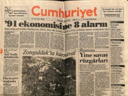 Cumhuriyet Gazetesi 16 Aralık 1990 - 91 Ekonomisine 8 Alarm GZ64459 - 1