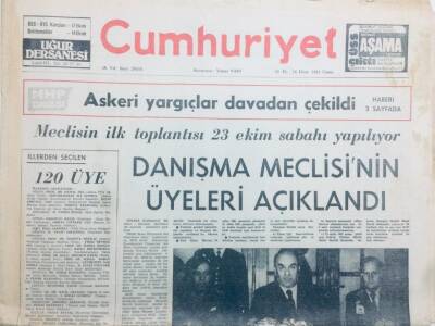 Cumhuriyet Gazetesi 16 Ekim 1981 - Danışma Meclisinin Üyeleri Açıklandı GZ42121 - 1