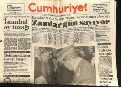 Cumhuriyet Gazetesi 16 Ekim 1991 - Karşılıksız Basılan Paranın Faturasını Seçimden Sonra Ödeyeceğiz GZ60885 - 2