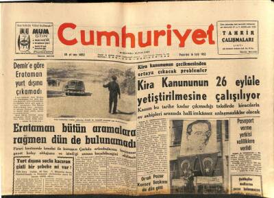 Cumhuriyet Gazetesi 16 Eylül 1963 - Devlet Personel Kanunu Kasımda Hükümete Veriliyor GZ85361 - 1