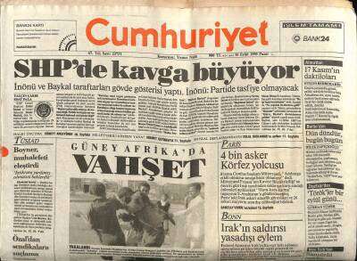 Cumhuriyet Gazetesi 16 Eylül 1990 - Türk Ve Erenin İdamla Yargılanması İsteniyor GZ87358 - 1