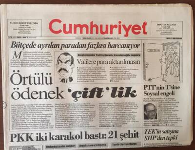 Cumhuriyet Gazetesi 16 Eylül 1993 - Örtülü Ödenekte Çifte Örtü GZ6740 - 1