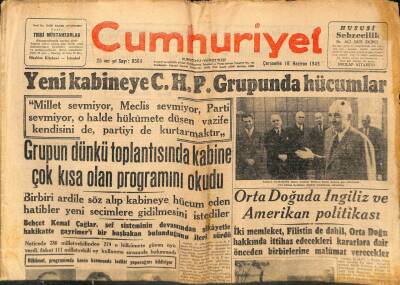 Cumhuriyet Gazetesi - 16 Haziran 1948 - Orta Doğuda İngiliz Ve Amerikan Politikası GZ99524 - 1