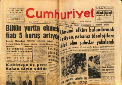 Cumhuriyet Gazetesi 16 Haziran 1963 - Harp Okulunda 164 Öğrencinin Sorgusu Yapıldı GZ88019 - 1