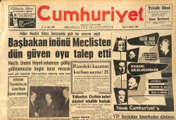 Cumhuriyet Gazetesi 16 Haziran 1964 - Başbakan İnönü Meclisten Dün Güven Oyu Talep Etti GZ160374 - Gökçekoleksiyon