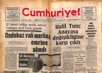 Cumhuriyet Gazetesi 16 Haziran 1971 - Sovyet Savunma Bakanı Greçko , Boğazdan Olaylı Bir Şekilde Geçti GZ83767 - 1
