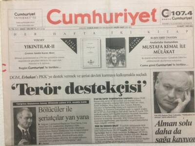 Cumhuriyet Gazetesi 16 Mart 1999 - Erbakanı Pkk Destekçisi Olmakla Suçladılar GZ35827 - 1