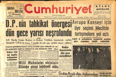 Cumhuriyet Gazetesi 16 Nisan 1960 - Milyoner Peugeotnun Torunu Kurtarıldı - Ahmet Emin Yalman Dün Akşam Tahliye Olundu GZ120050 - 1