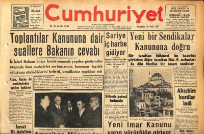 Cumhuriyet Gazetesi 16 Ocak 1957 - Sökede Petrol Bulundu - Üsküdar Faciası Kurbanı Bugün Defnediliyor GZ120263 - 1