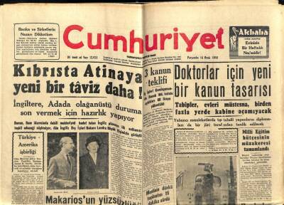 Cumhuriyet Gazetesi 16 Ocak 1958 - Kıbrısta Atinaya Yeni Bir Taviz Daha GZ78047 - 1