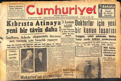 Cumhuriyet Gazetesi 16 Ocak 1958 - Prenses Margarethin Portresi Londrada Hadise Oldu - Kıbrısta Atinaya Yeni Bir Taviz Daha ! GZ119743 - 1