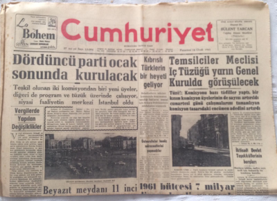 Cumhuriyet Gazetesi 16 Ocak 1961 - Temsilciler Meclisi İç Tüzüğü Yarın Genel Kurulda Görüşecek - GZ19461 - 1