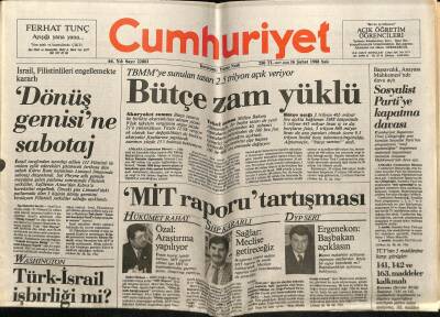 Cumhuriyet Gazetesi 16 Şubat 1988 - Mit Raporu Tartışması GZ64410 - 1