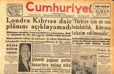 Cumhuriyet Gazetesi 16 Temmuz 1957 - Asya Gripi Suriye İle Lübnanı Sardı - Kapalıçarşının Dördüncü Kısmı Yarın Açılıyor GZ119932 - 1