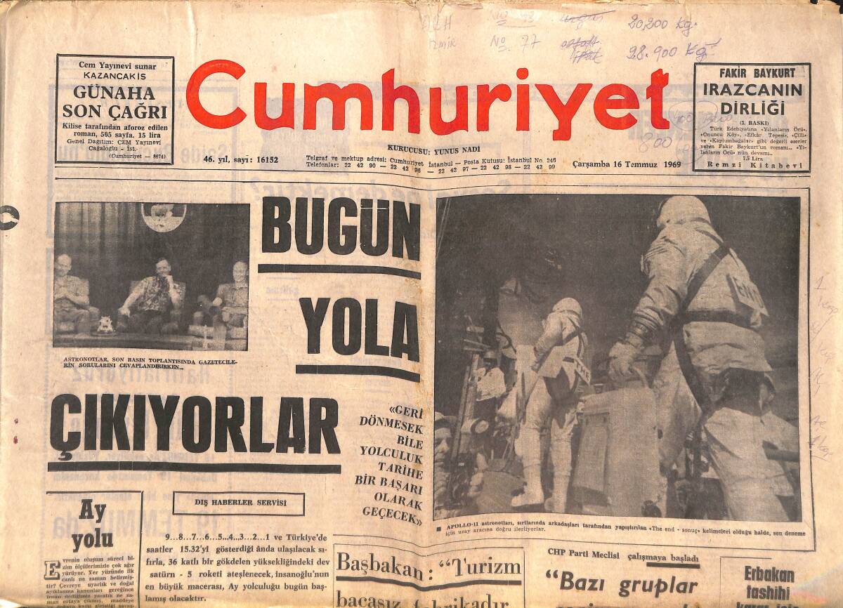 Cumhuriyet Gazetesi 16 Temmuz 1969 - Dünya Vücut Güzelliği Yarışmasına Katılıyoruz - Tarabya Kulübünün Kongresi GZ149417 - 1